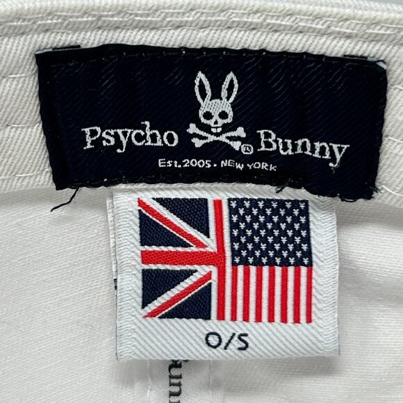 Psycho Bunny Dad Hat Baseball Cap Unstructured 6 Panel Strapback White - Picture 10 of 13